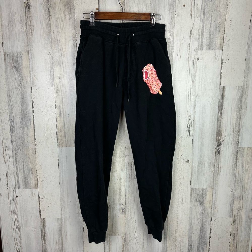 Public Art Apparel | Strawberry Shortcake Popsicle Ice Cream Black Sweats